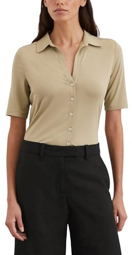 Marc OߴPolo Donna Camicia a Maniche Corte con Colletto Kent Classico Regular Fit, Beige (Summer Sand), M