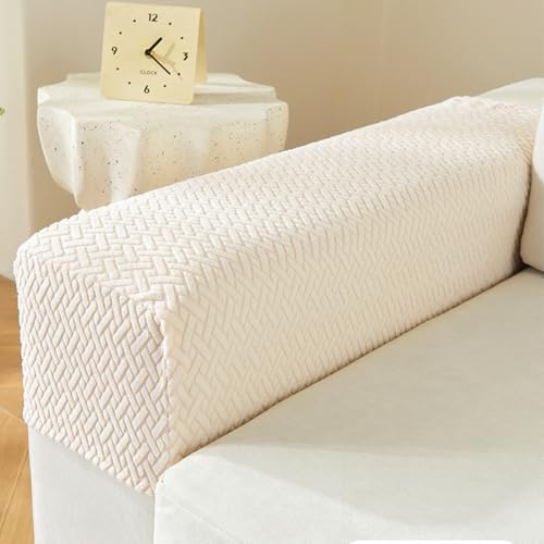 Hearda Juego de 2 protectores de reposabrazos para sofá, sillón, protector elástico para brazos, ajuste elástico, fundas para sillones, sofás (beige B)