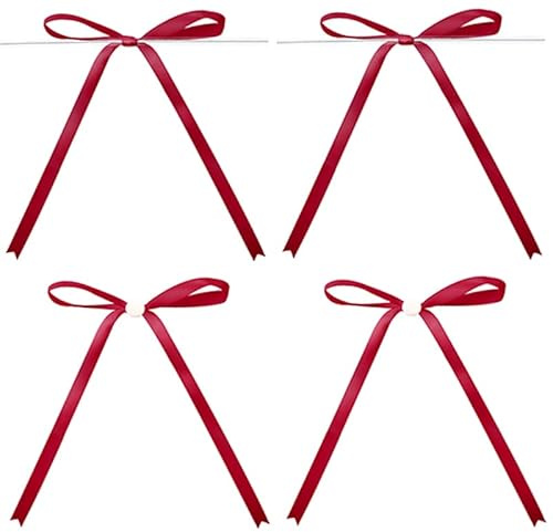 G2PLUS 30PCS Fiocchetti Nastro Raso,13x18CM Fiocchetti Nastro Decorazione Bordeaux Fiocchetti Piccoli per Nozze,Regalo,Decorazione Natalizia