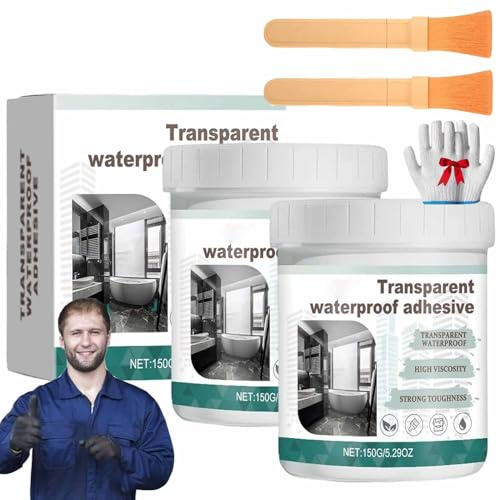 2 pezzi Rivestimento Impermeabile Trasparente Per Interni Ed Esterni,Sigillante Impermeabile Trasparente Invisibile,Per Tetti,Pareti,Bagno, Legno E Cemento,Colla Di Riparazione