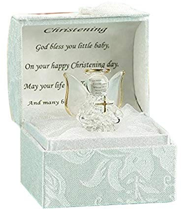 Christening Gift ideas for Girls and Boys Baptism Crystal Angle with Cross