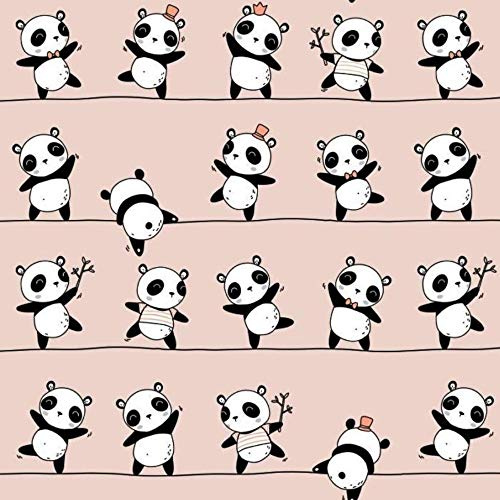 100 x 160 cm panda 100 % bomull, bomullstyg, barn, metervara, hantverk, sömnad, tyg (panda, rosa, 100 x 160 cm (11,99 €/m))
