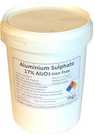 2kg (2x1kg) Tub Aluminium Sulphate 17% Iron Free Alum Al2(SO4)3