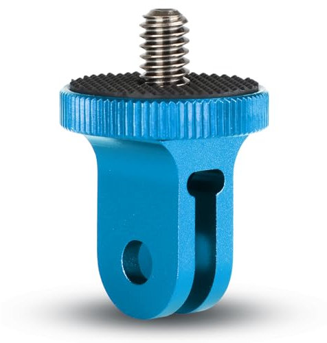 HSU Adaptador de 1/4-20 para Soportes GoPro, Accesorios Estándar de Aluminio para Insta360 X4 X3 X2 Cámaras de Acción (1 PCS, Azul)