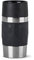 Emsa Travel Mug Compact Thermobecher 300 ml, Isolierbecher Edelstahl, Kaffeebecher to go, 3h heiß, 6h kalt, 100% dicht, auslaufsicher, spülmaschinengeeignet, 360°-Trinköffnung, schwarz, N21601