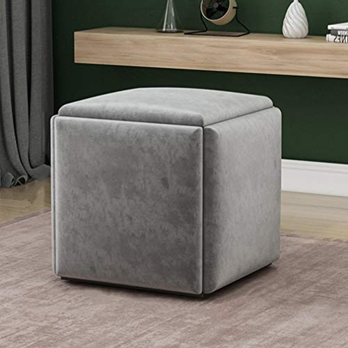 ZXF- Stapelbare Sofa Stuhl Hocker Kombination 5 In 1 Sitzwürfel Fußschemel - Atmungsaktive Wildleder Fußstütze Ottomans Home Accessoire Kreatives Würfelsofa, Gemischte Farben