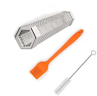 Tubo Affumicatore,Tubo affumicatore in Pellet, 6in, Barbecue Acciaio Inox, per Barbecue a Gas Elettrico e a Carbone, Hexagon Tube(15.5 x 5.5 x 5.5cm)