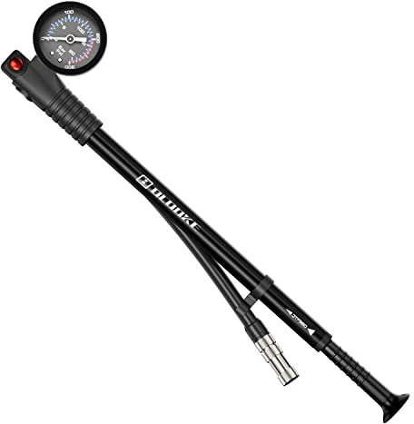 Bike Shock Pump, [300 PSI] Diyife High Pressure Front Fork Pump with Gauge, [Fit Presta Schrader] Air Release Button, Portable Bike Suspension Pump Mini Pump for Bicycle, Shock Absorber, MTB