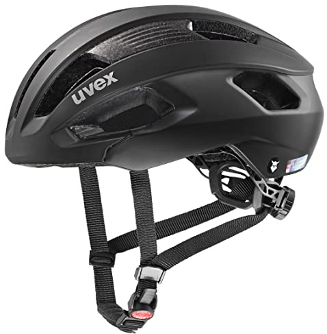 uvex rise cc Tocsen - säker performancehjälm för dam och herr - inkl. Tocsen kraschsensor - optimerad ventilation - black matt - 56-59 cm