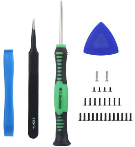 Tournevis cruciforme PH00 2,0 mm avec 27 vis cruciformes de rechange pour manette PS5 Kit d'outils d'ouverture de réparation