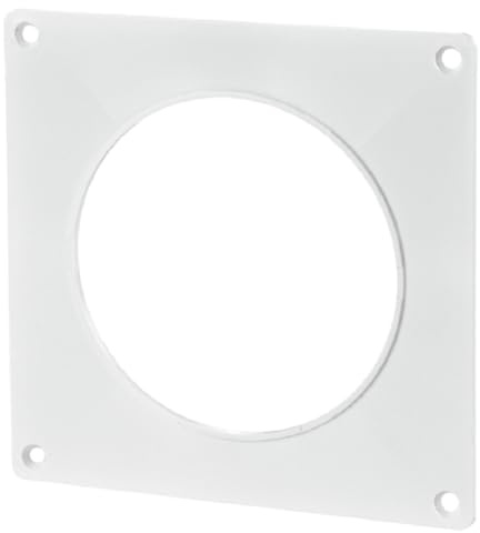 Wandplatte für PVC Lüftungsrohr 100 mm Wandflansch Montageplatte Rundrohre ABS-Kunststoff Luftrohre Schläuche Abschlussplatte zur Fertigsbearbeitung des Lochs in der Wand Decke Weiß Rundkanal