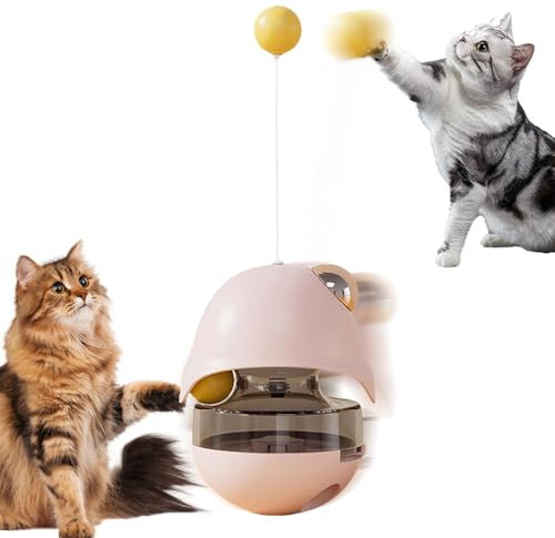 Treat Dispensing kattleksak, kattmatboll, katt behandlingsdispenser, interaktiv kattleksak, kattleksaker för katter, kattintelligensleksak, kattmatboll, pusselleksak för katter, kattupphetsning