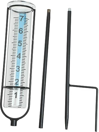 Milisten Pluviómetro Transparente para Jardín con Estaca de Pluviómetro de Exterior para Medir Lluvia Césped