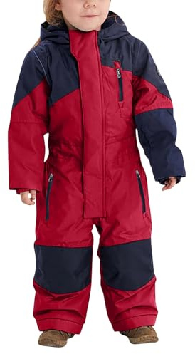 Combinaison de Ski Enfant à Capuche Chaud Garçon Combinaisons de Neige Imperméables et Coupe-Vent Vêtements de Ski pour Garçon Tenue de Ski Imperméable à la Neige Vetement Ski pour 1-14 ans