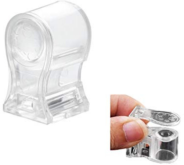 Mini Loupe à Clip pour Téléphone Portable Loupe de Pores de Points Noirs Microscope 20x 15MM Petite Objectif Femmes Enfants Lecture de Bijoux Pièces de Monnaie, Loisirs, Voyage Loupe Transparente Le
