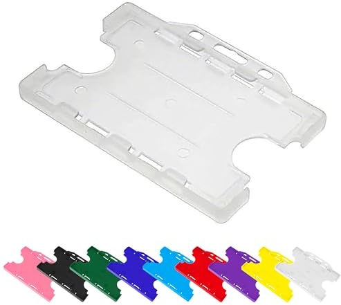 Double-Sided ID Card Holder for Lanyard – Secure Opaque Plastic Badge Holder for 2 Credit-Sized Cards (85mm x 54mm) – Durable Lightweight Staff ID Holder for Office, School & Events – PCL Media