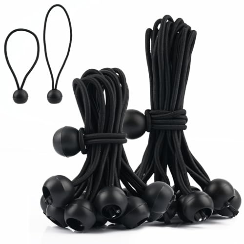Spanngummis mit Kugel, 30 Stück Planenspanner mit Kugel 10cm/15cm, Gummispanner Zeltgummis Expanderschlingen Gummischlaufen für Planen, Zelt, Banner, Pavillons, Netz, Überdachungen