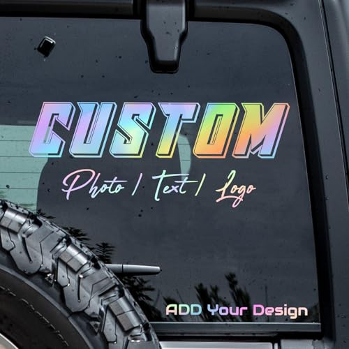 Personalisierter Hologramm Autoaufkleber - Autoaufkleber - Aufkleber mit Wunschtext oder Wunschmotiv - Klebt Auf Jeder Glatten Oberfläche - Für Auto Fahrrad Motorrad Schaufenster Kfz - bis 180 cm