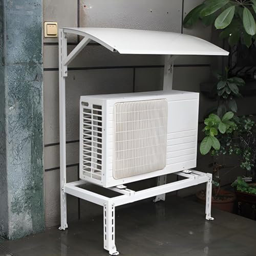 Soporte de Suelo para Unidad Externa de Aire Acondicionado, Marco de Acero galvanizado con Dosel, Soporte para Sistema de Bomba de Calor de Aires acondicionados Split, Ajustable, amortiguado
