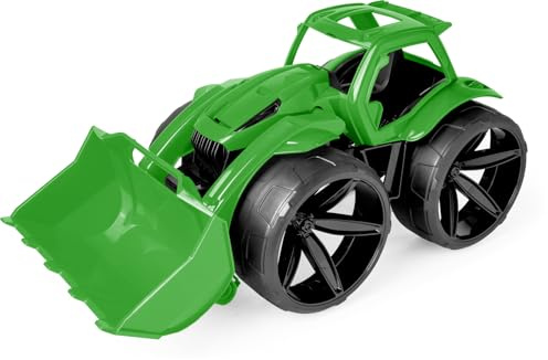 Wader 64510 - Maximus Traktor in Grün mit extra Breiten Reifen, Größe ca. 68 cm, für Kinder ab 12 Monaten, geeignet als Geschenk für kreatives Spielen