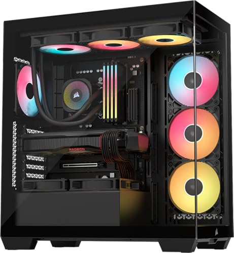 CORSAIR 3500X RS-R ARGB Case PC Mid-Tower Panoramico – 3 Ventole RS120-R ARGB Preinstallate, Compatibile con Fino a 10 Ventole da 120 mm, Scheda Madre con Connessione Inversa Compatibile – Nero