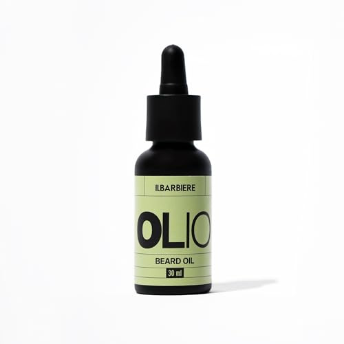 IL BARBIERE Natural Beard Oil for Men 30ml OLIO Organic - Moustache Oil Beard Care Softener to Nourish Skin, Hair, and Stop Itch - Vegan, Cruelty Free, Beard Growth Oil Scented Sandalwood