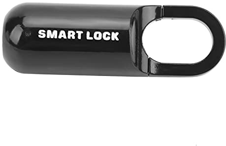 lyrlody Fingerabdruck-Vorhängeschloss, Schlüsselloses Sicherheitsschloss mit LED-Anzeige, für Türen, Koffer, Fitnessstudio, Fahrräder (BLACK)