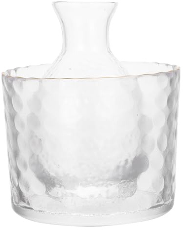 DOITOOL Set de 1 Seau à Glaçons en Verre Style Japonerie Flacon à Saké pour Vin Chaud et Froid Facile à Nettoyer Surface Lisse pour L'été Couleur Aléatoire