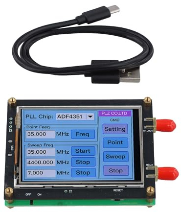 FUBESK ADF4351 35M-44G Generatore di segnale RF PLL Sweep Generatore di frequenza per STM32 con interfaccia SMA e cavo USB