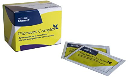 STANGEST Floravet Complex | Probiótico | Apoyo Nutricional para la Flora y Tránsito Digestivo | 25 Sobres para la Optimización de la Microbiota y la Función Digestiva de Perros y Gatos