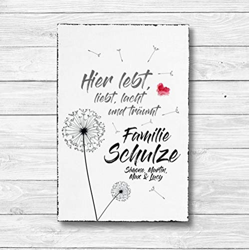 Familie Personalisierbar - Dekoschild Wandschild Holz Deko Wand Schild 20x30cm Holzdeko Holzbild Geschenk Mitbringsel Geburtstag