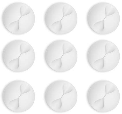 SmiLife Cable Management Cord Organizer for Desk, Porte-câbles pour Table de Nuit, Porte-câbles pour Chargeur, Pinces à Câbles Blanc 9 PCS