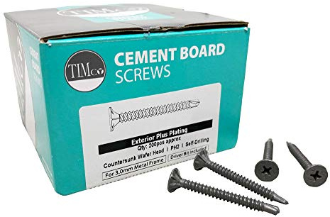 4.2 x 42mm Cement Board Screws SELF Drill Point - Exterior Plus Grey Coating - Box of 200