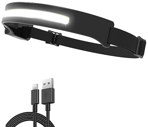 Vokida Outdoor Vibes Weitwinkel Stirnlampe Kopflampe Led USB Wiederaufladbar Sensor Headlamp Kopfleuchte Stirnleuchte Headlight Taschenlampe Kopfband