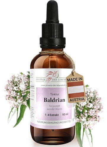 Baldrian Tinktur 50ml | Valeriana officinalis Tropfen (1:4 Extrakt) | Top Premium Qualität aus Österreich | Veganes Nahrungsergänzungsmittel ohne Zusatzstoffe | Baldrianwurzel, Katzenkraut