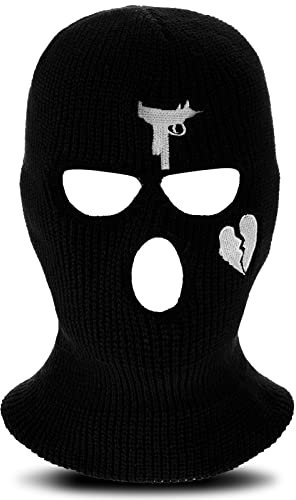 BBTO Balaclava Skimaske Gestrickte Volle Skimaske Winddichte 3 Loch Sturmhaube Männer Herren Damen