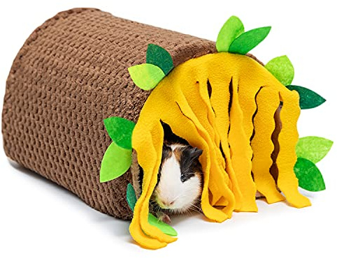 Guinea Pig Tunnel House - Small Animal Hideout Tube Cage House for Hamster Rat Mice Parrot Chinchilla Hedgehog Flying Squirrel - Playing Sleeping Resting Fleece Warm Bed Plush Nest Habitats