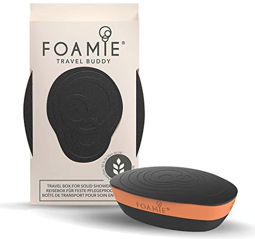 Foamie Seifenbox Reise Schwarz, 100% wasserdichte Seifendose, nachhaltig & wiederverwendbar, Festes Shampoo Aufbewahrung für alle gängigen Größen Seifen
