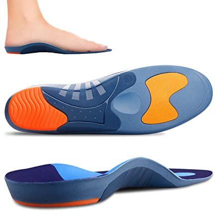 RooRuns Heavy Duty Arch Support Plantar Fasciitis Insoles for Men And Women, Orthotic Inserts Shoe Insoles for Flat Feet, Heel Spurs, High Arches, OverPronation, Metatarsalgia, Foot Pain Relief, M