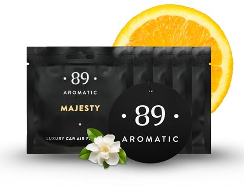Aromatic • 89 • Deodoranti di carta di lusso, confezione da 5 – profumo di arancia, da appendere, albero profumato per auto e casa, rimozione di odori, fino a 100 giorni di fresco profumo di alta