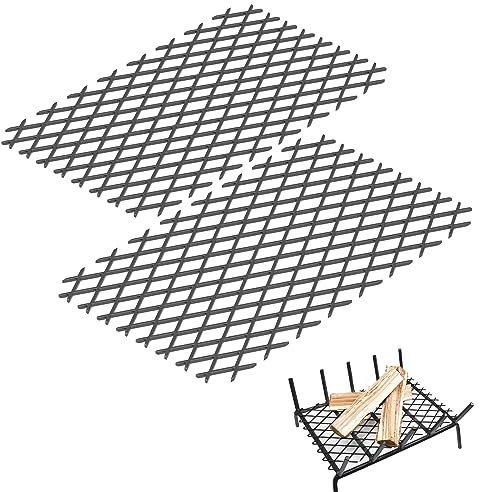 Powrocket Kaminrost-Gluthalter, 40,6 x 25,4 cm, robuster massiver Stahl, unterstützt Feuerscheite auf Rost, geeignet für die meisten Indoor-Kamine und Feuerstellen im Freien, 2 Stück