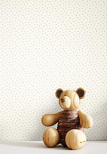 NEWROOM Tapete Grau Vliestapete Kreise - Kindertapete Kinder Hellgrau Weiß Punkte Wasserfarbe Jugendtapete Verspielt Babytapete Aquarell inkl. Tapezier-Ratgeber