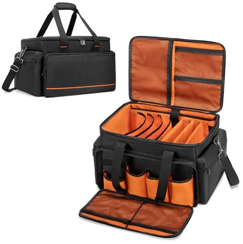 Trunab Borsa per Cavi DJ con Divisori Regolabili, Custodia per Laptop da 15,6'', Borsa Organizer da Viaggio per Concerti da Musicisti Adatta per Attrezzatura DJ, Attrezzatura Musicale e Accessori