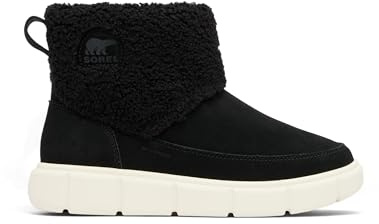 Sorel Explorer III Slip-On Cozy WP Stövlar, Självsäker Komfort, Urban Chic, Toffelliknande Värme, Vattentät Mocka, Konstgjort Fårskinn, Gummikuddar - Dam