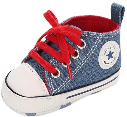 Sehfupoye Bébé Filles garçons Baskets Chaussures pour Tout-Petits Toile première Chaussures de Marche Nouveau-né Anti-dérapant Prewalker Baskets pour 6-12 Mois