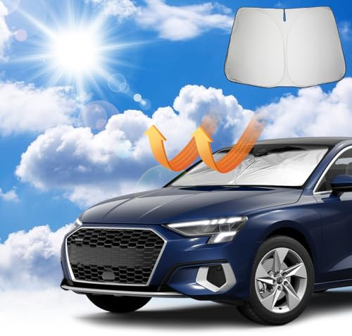 Coleya Pare-soleil pour pare-brise compatible avec Audi A3 8Y 2021-2025 Audi A3 8V 2014-2020, voiture accessoires housse pare-soleil pour pare-brise avant, protection solaire, pliable, protection UV