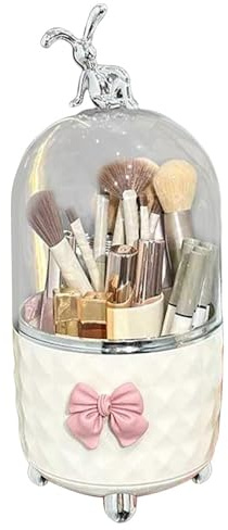 Support de pinceaux de maquillage anti-poussière | Organiseur de pinceaux de maquillage transparent rotatif à 360° | Anti-poussière | Organiseur de pinceaux de maquillage avec 6 compartiments pour