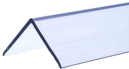 MW Profiles 1M PVC Corner Trim 90 Degree Angle – Transparent – Wall Protection 1m Length (25x25 mm)