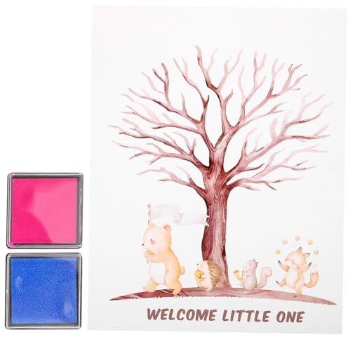 VOSAREA 1ensemble Révélation De Genre avec Arbre Décoration De Fête pour Shower Et Événements Spéciaux Affiche À Encre Bleus Dot De Colle