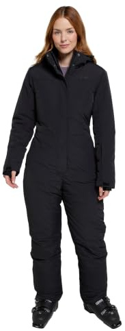 Mountain Warehouse Cloud Womens Ski Suit - Waterproof Snowsuit with Adjustable Hood & Secure Pockets - Winter Skiing, Sports, Walking & Outdoors Black 18
